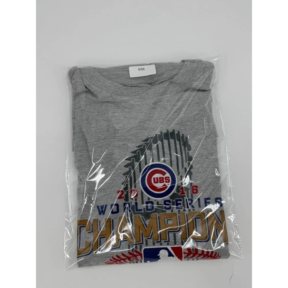 Majestic‎ Shirt Mens 2XLT Gray Cotton Chicago Cubs 2016 World Series Champs MLB